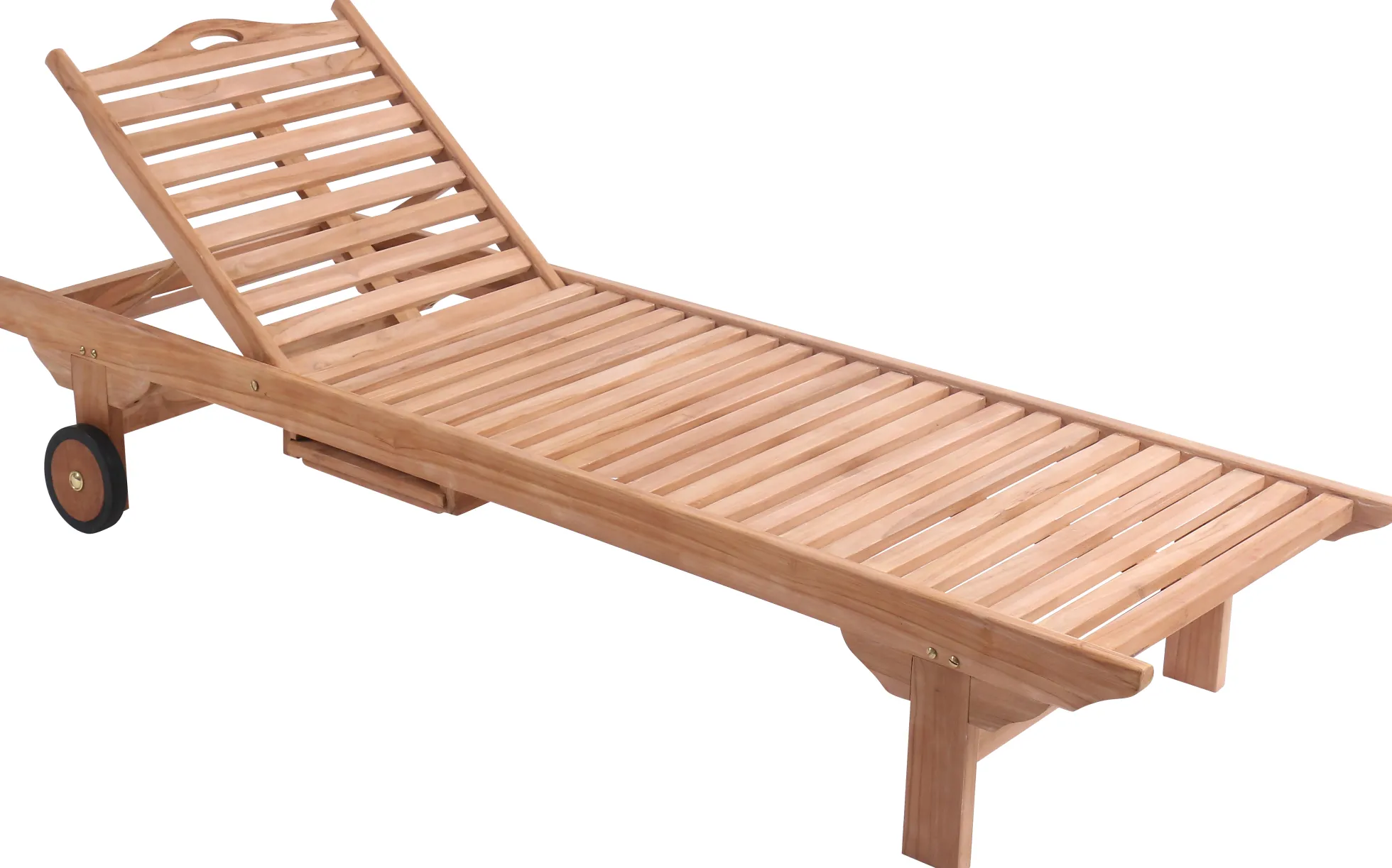 Solseng med bakke i teaktræ