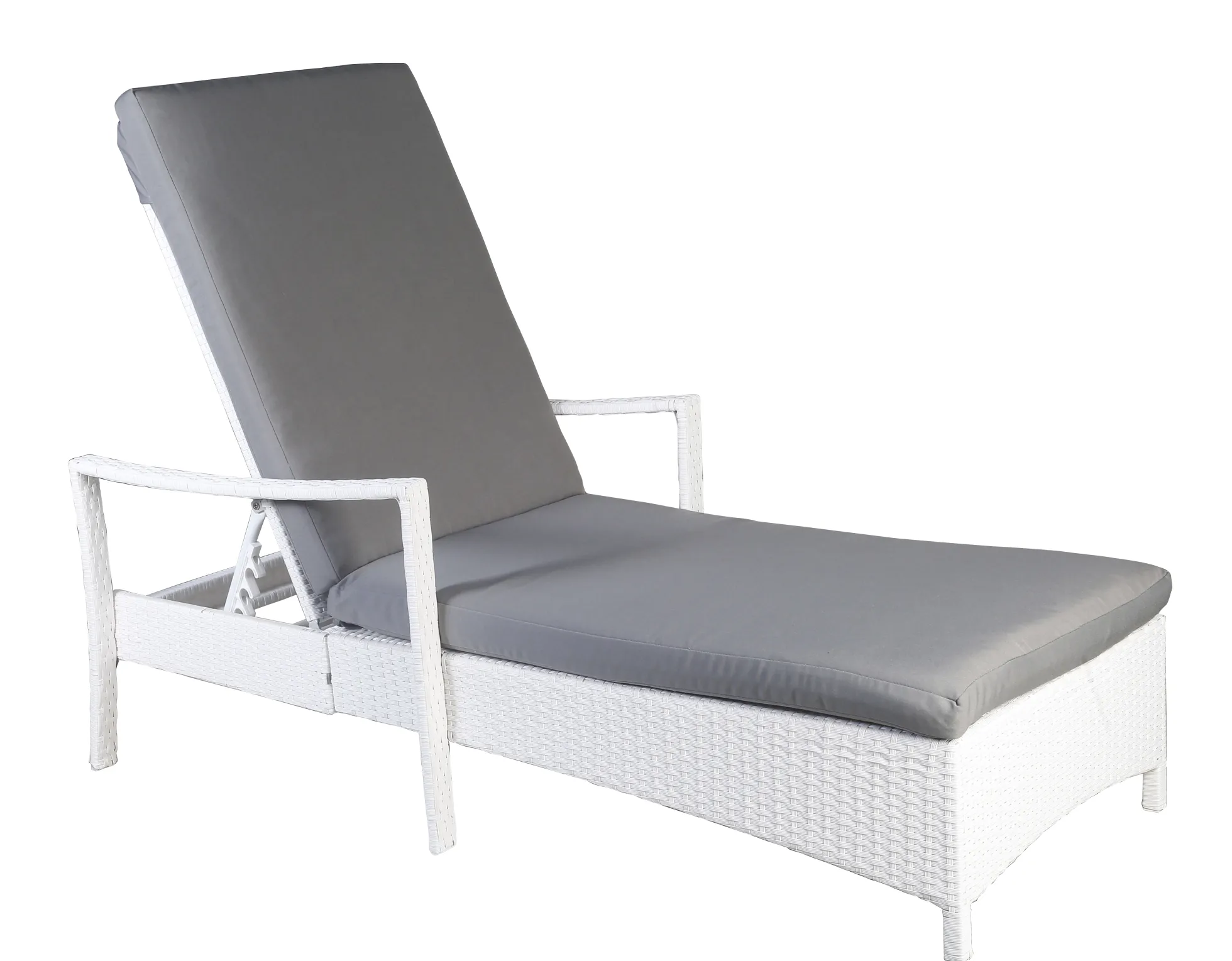 Solseng polyrattan hvid/grå