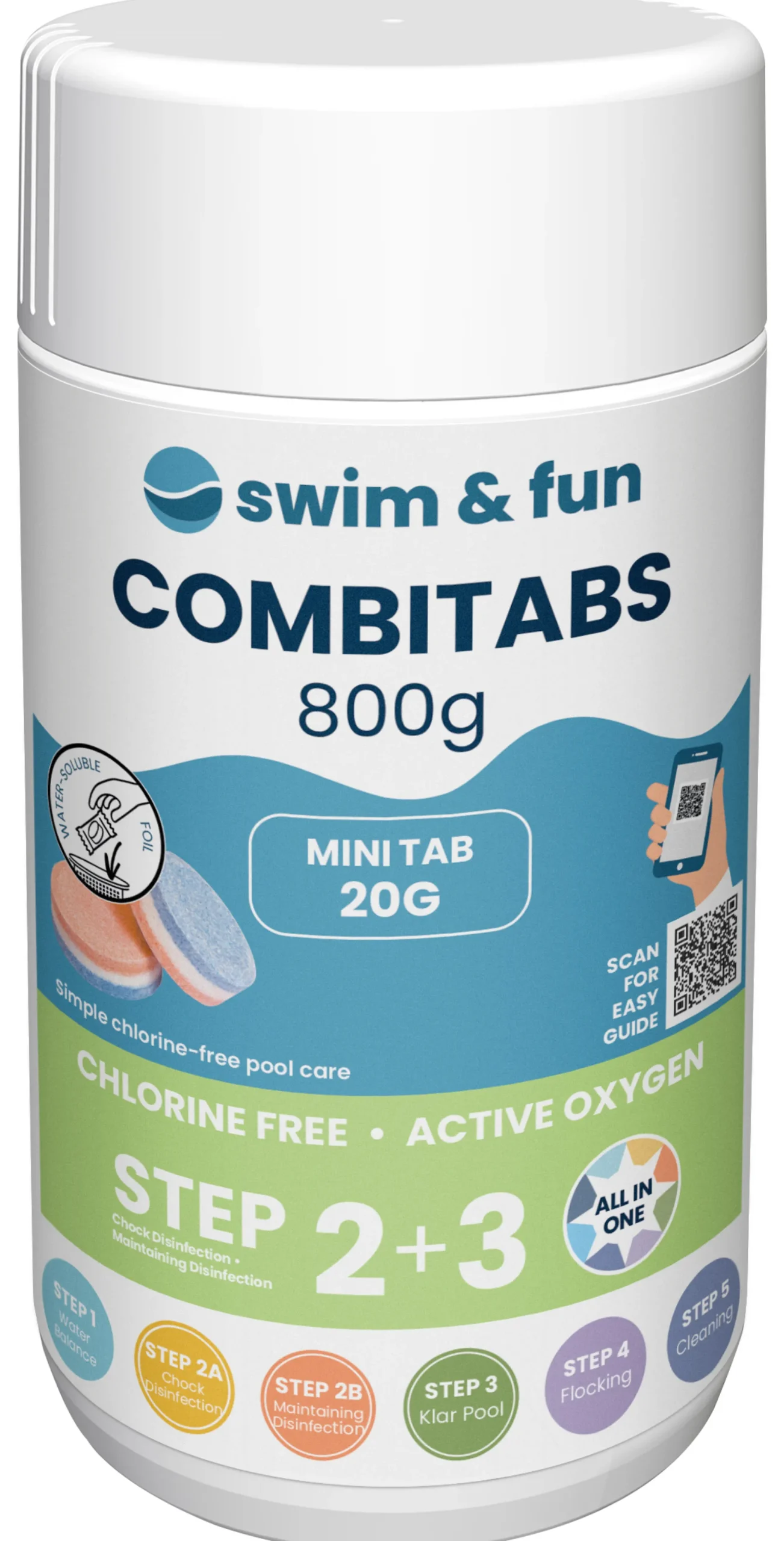 Swim & Fun CombiTabs klorfri 3 i 1