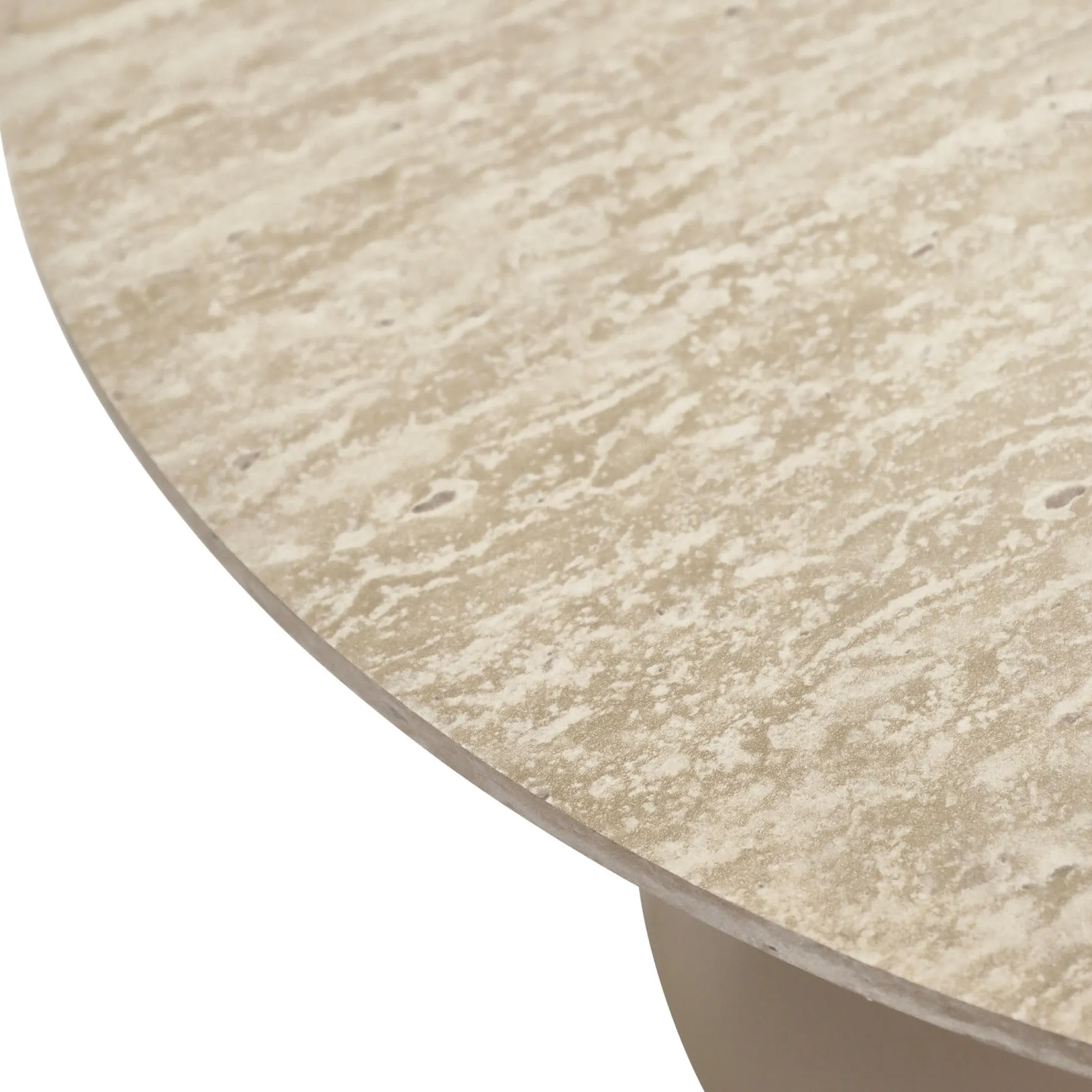 Tango sofabord beige travertin ø60x40cm