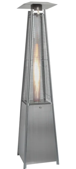 Terrassevarmer med flamme 227cm rustfrit stål