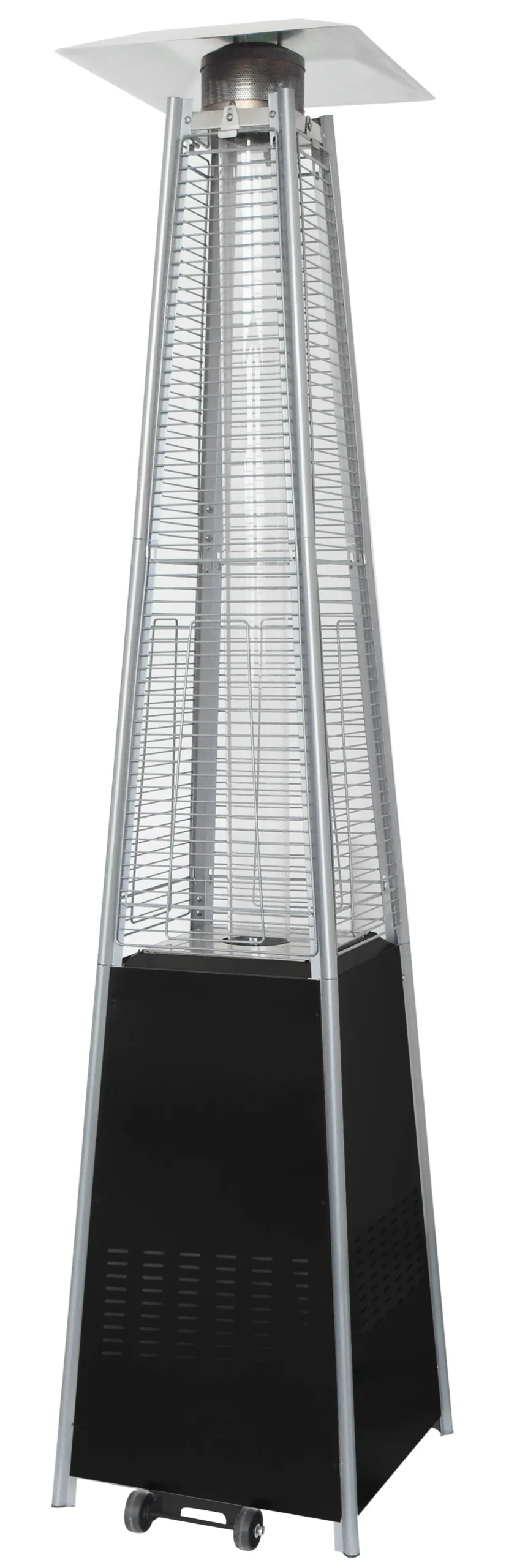 Terrassevarmer med flamme 227cm sort
