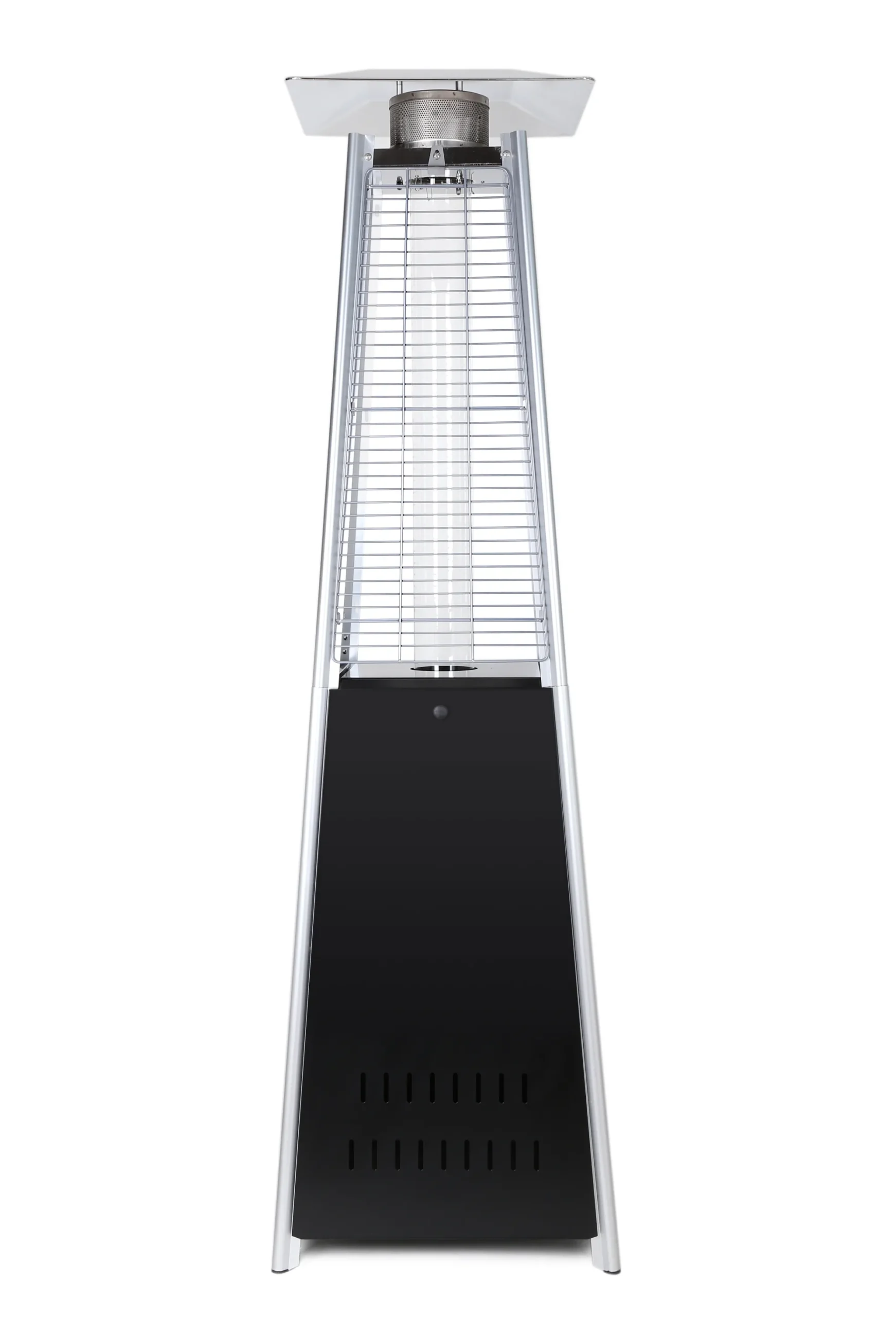 Terrassevarmer med flamme 180cm sort