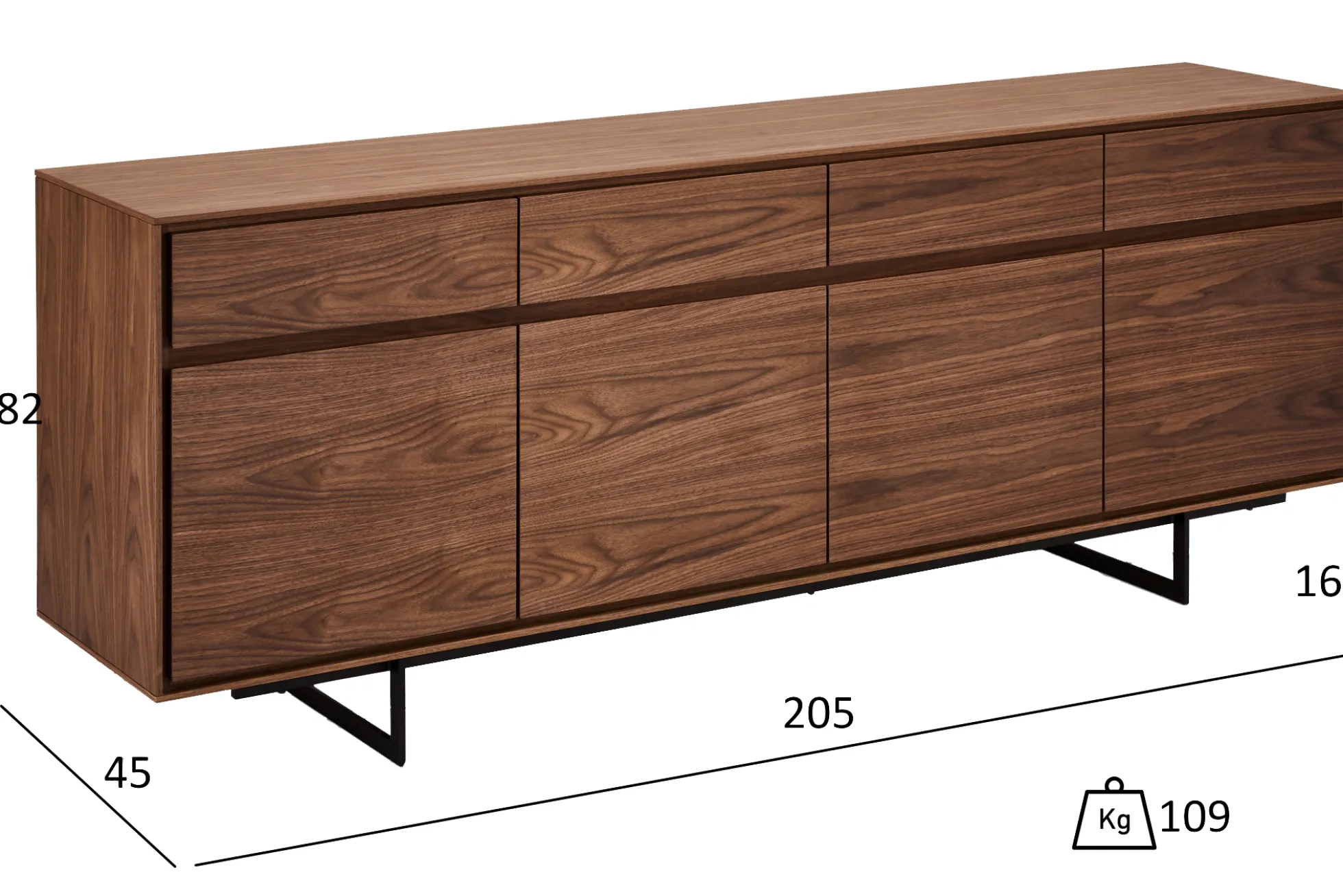 Tokyo skænk 205cm valnød