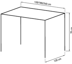 Torino 240x120x75cm eg sort/sort