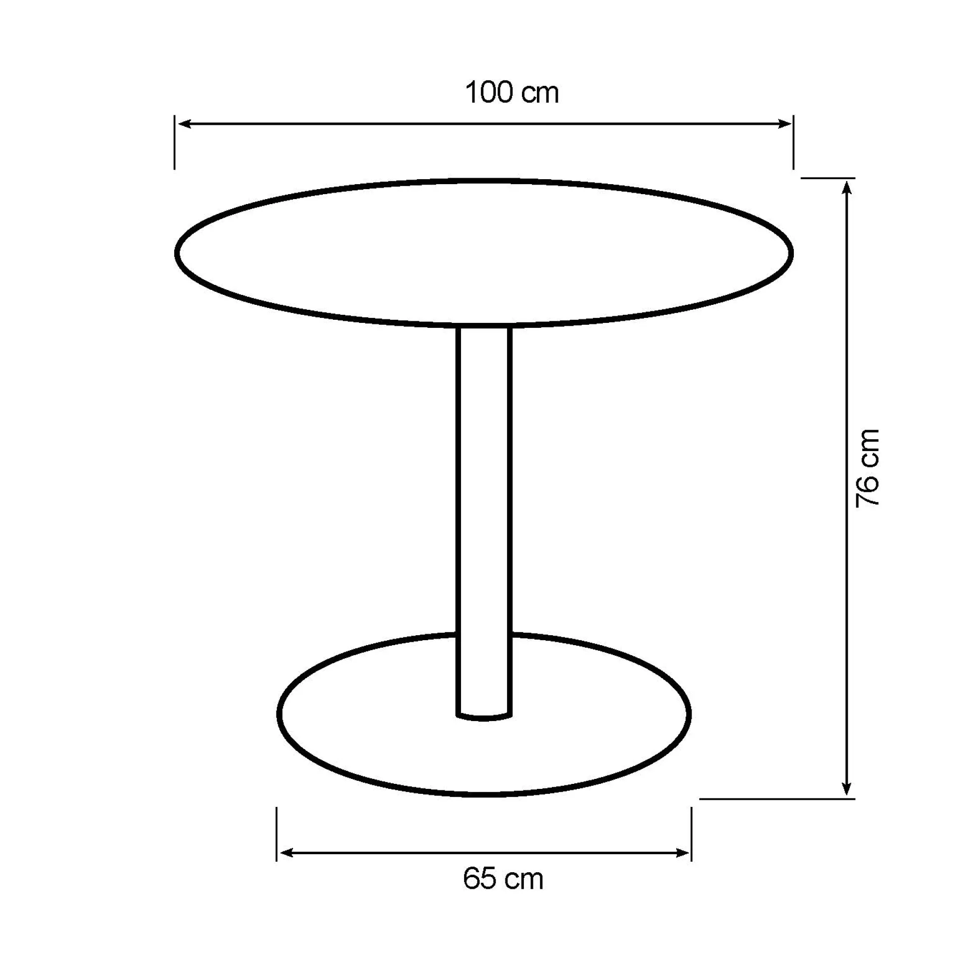Verona 100x100x76cm sort/sort