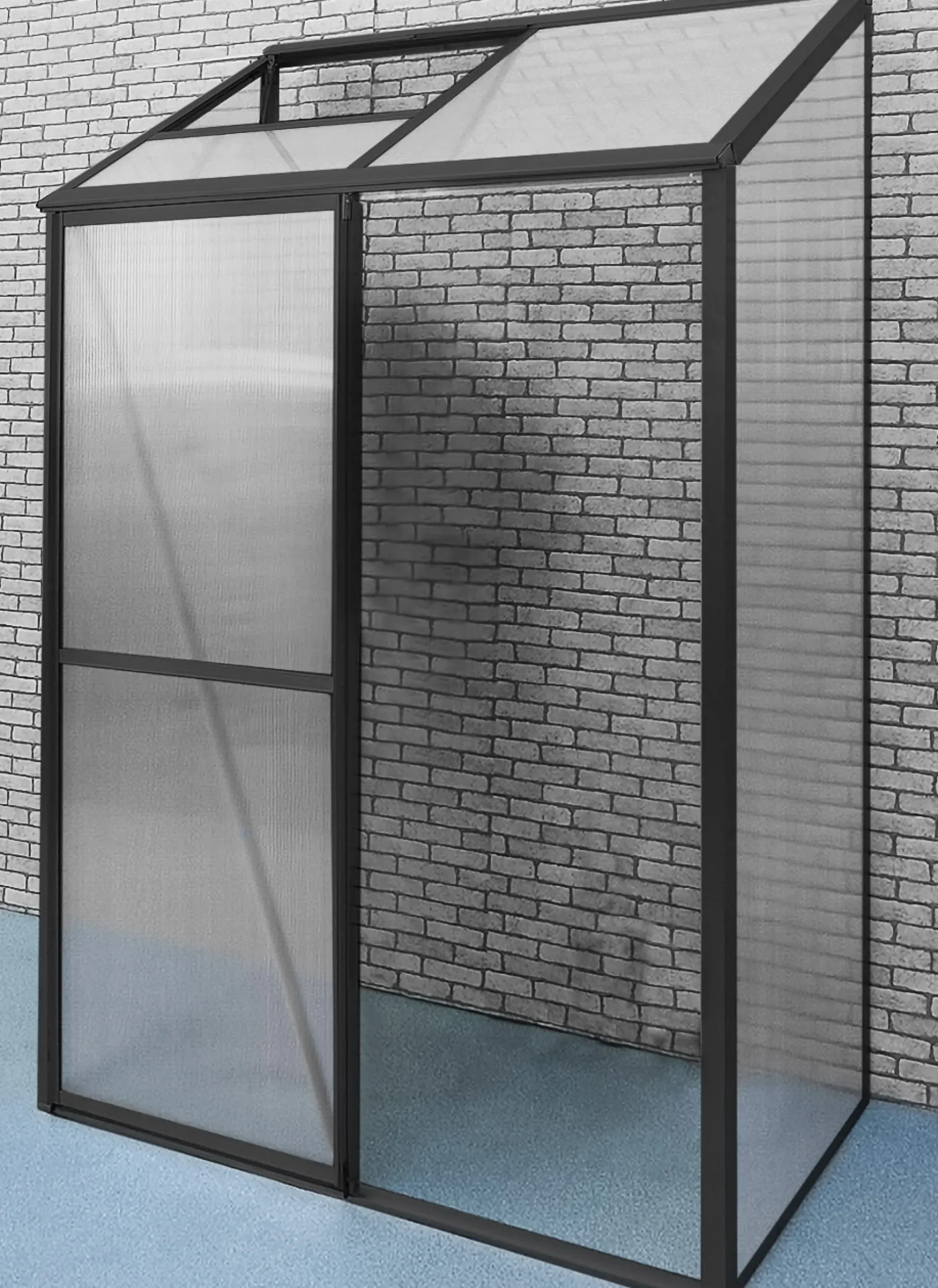 Vægdrivhus poly sort 64x126x191cm