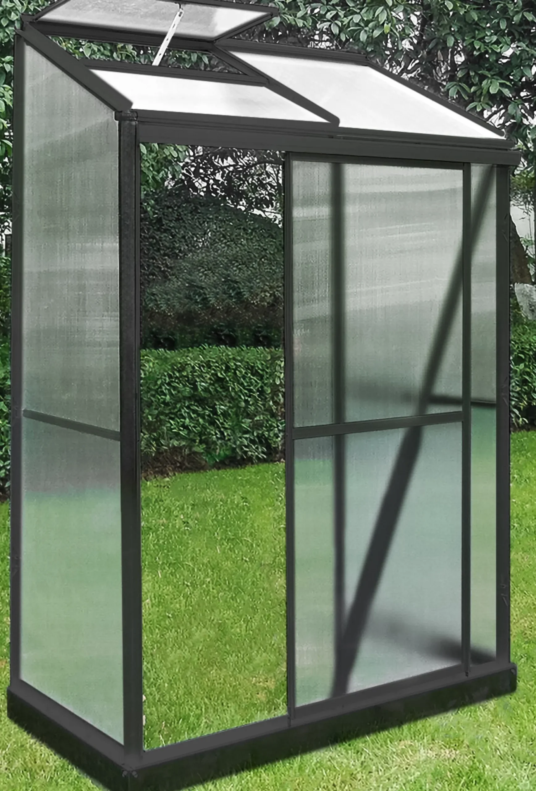 Vægdrivhus poly sort 68x128x185cm