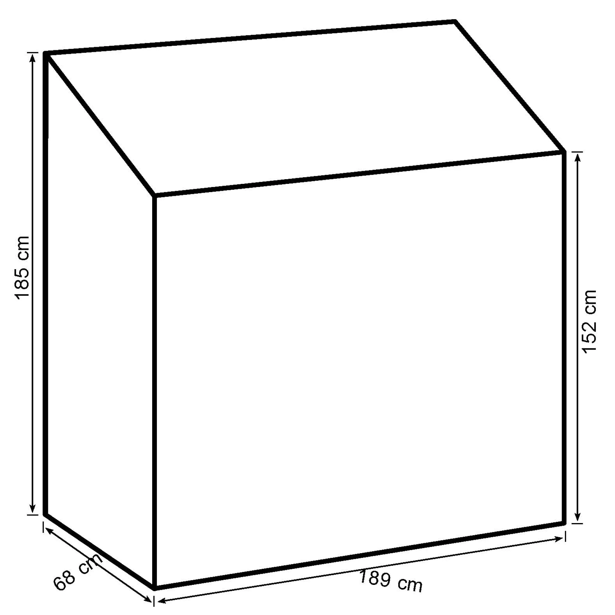 Vægdrivhus poly sort 68x189x185cm