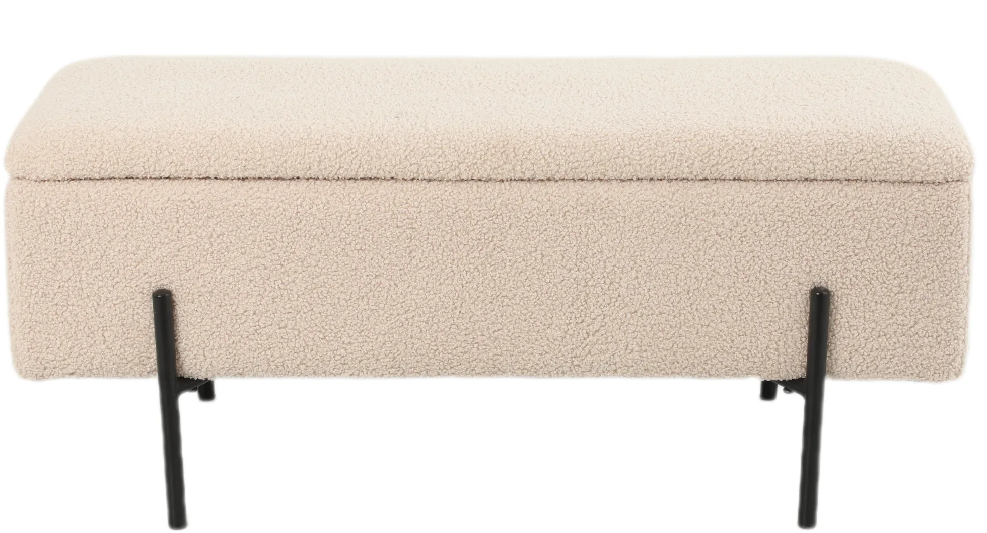 Vibe med opbevaring teddystof beige/sort