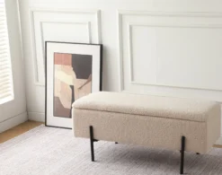 Vibe med opbevaring teddystof beige/sort