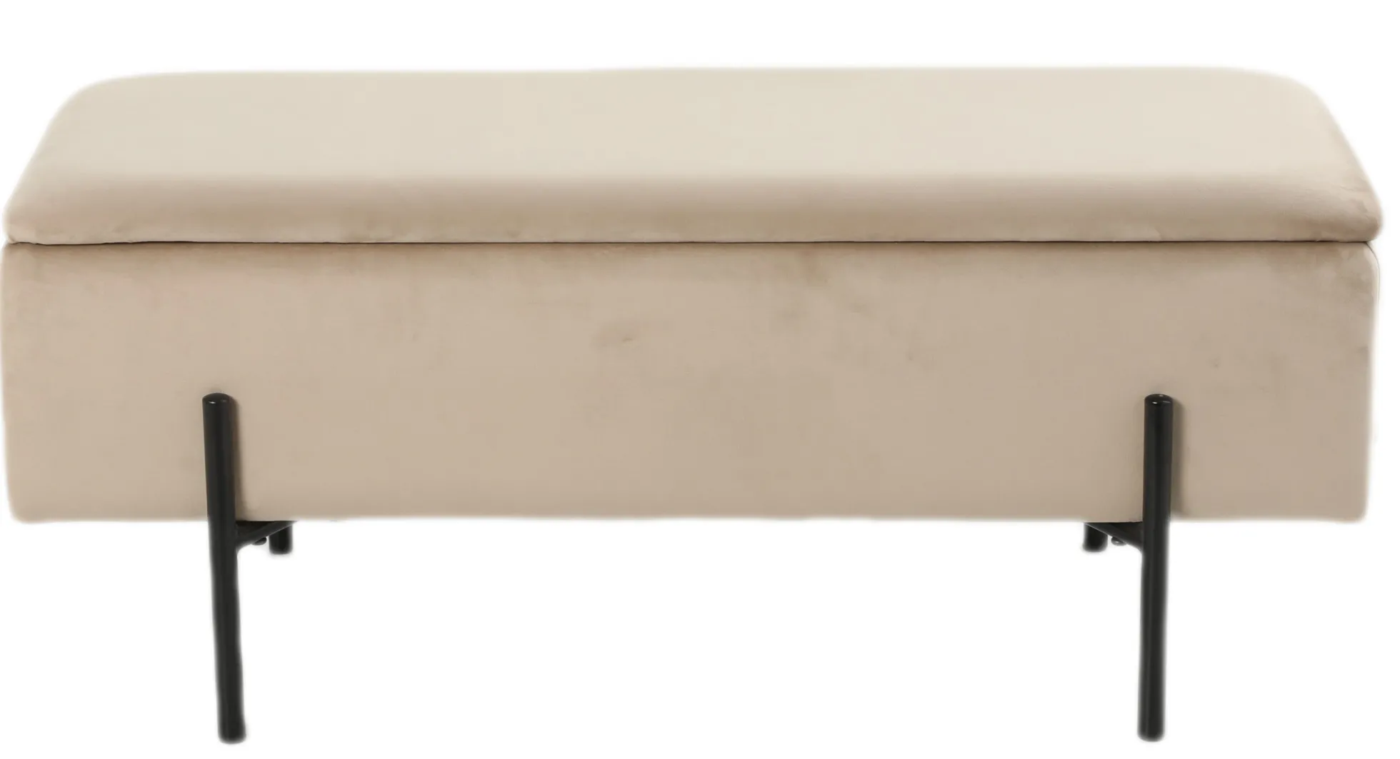 Vibe med opbevaring velour beige/sort