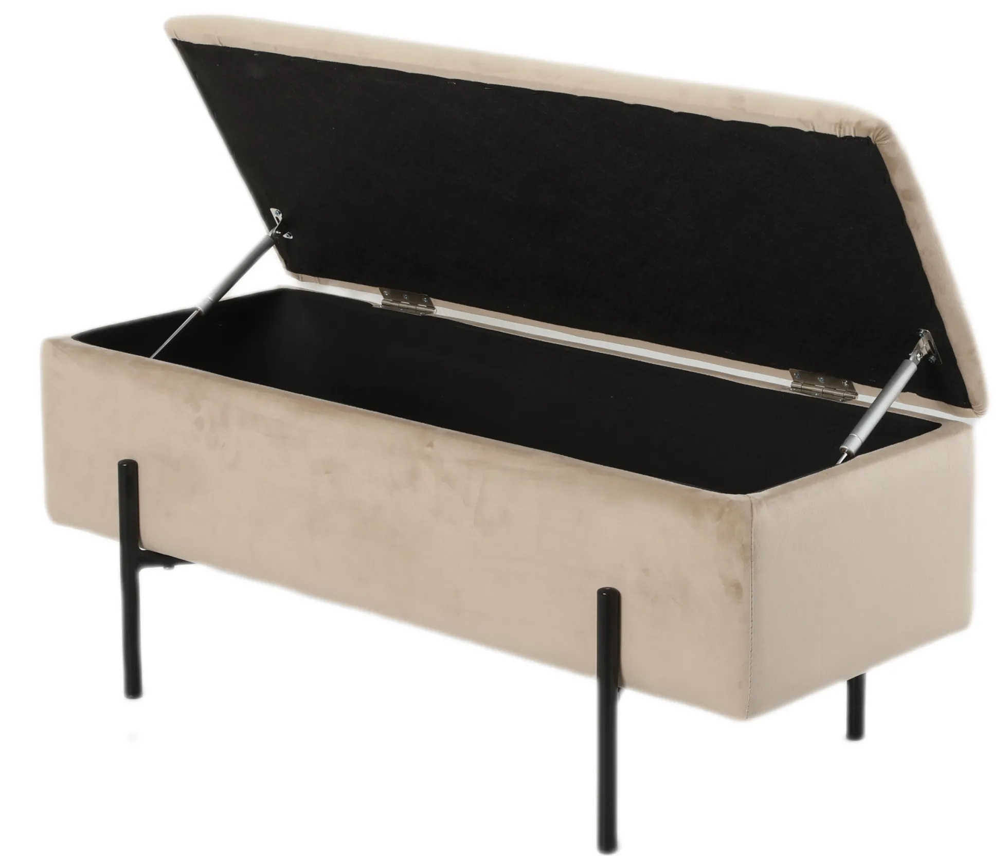 Vibe med opbevaring velour beige/sort