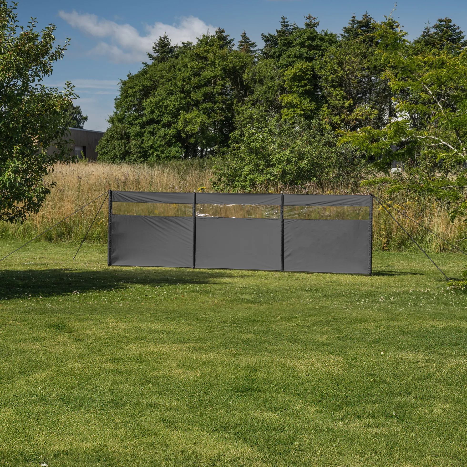 Vindsejl grå med vindue 400x140cm